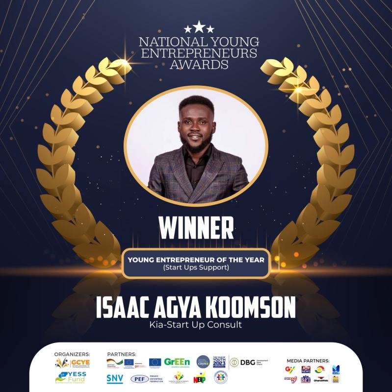 National Young Entrepreneurs Awards Official Winner Poster — Isaac Agya Koomson